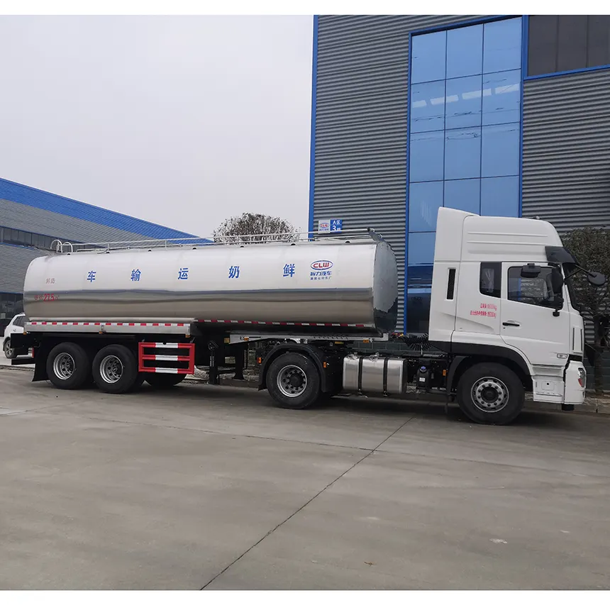 2 Axle Stainless Steel Insulated 30000L 30cbm Milk Delivery Tank Truck Trailer