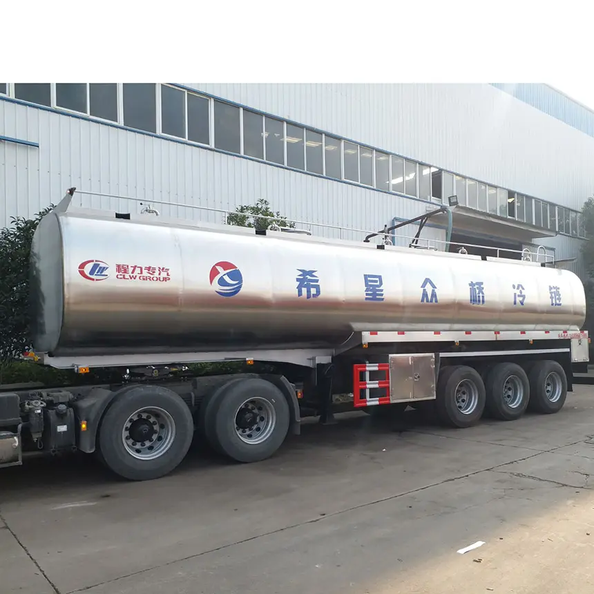 3 Axle Stainless Steel 35000L 35cbm Insulated Milk Tank Semi Trailer