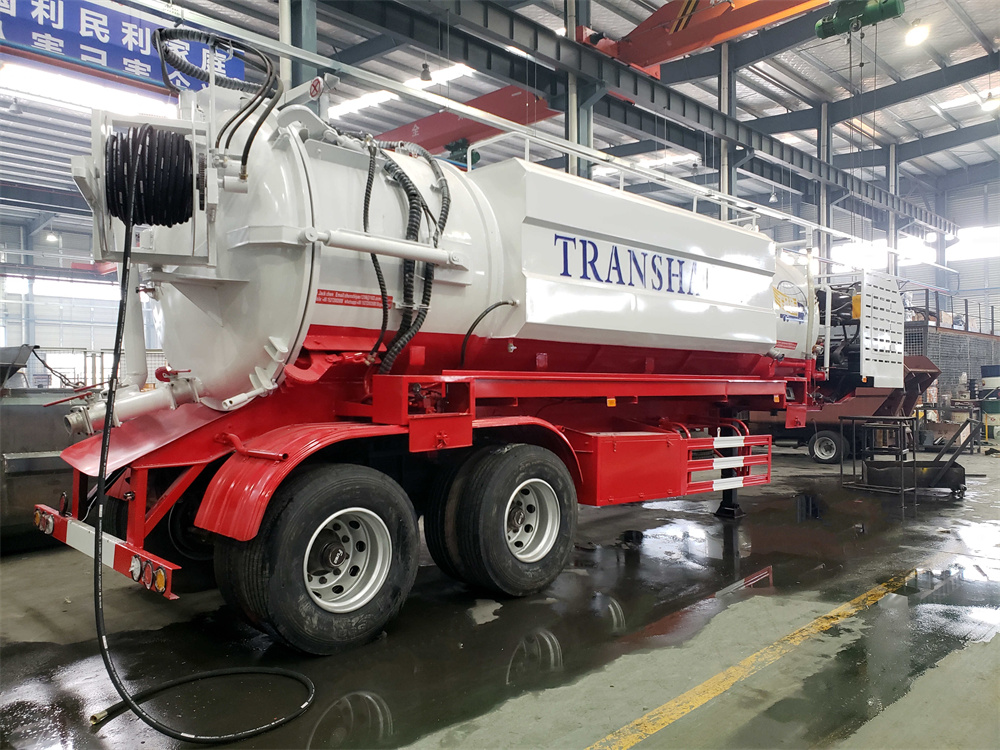 2 Axles 25cbm 25000 Liters sewer jetting cleaner trailer with Diesel Generator
