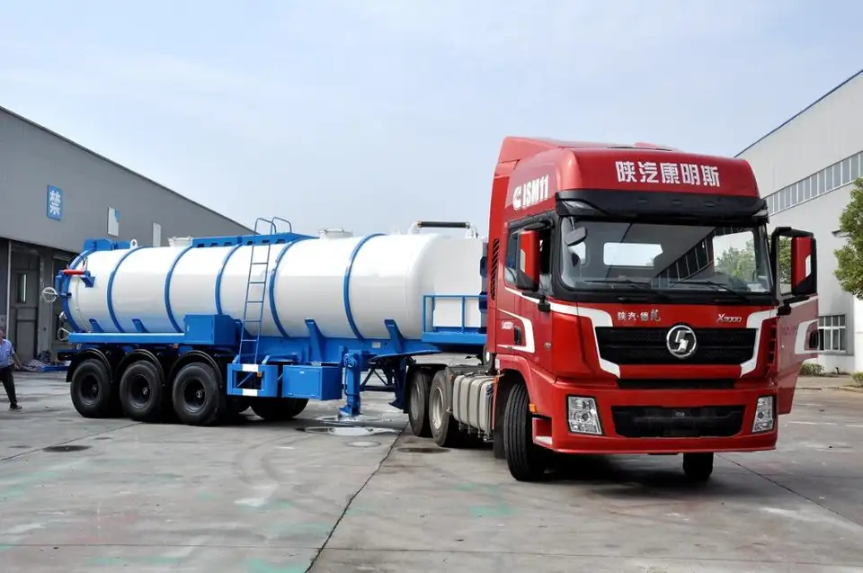 3 Axles 28cbm 28000 Liters Pressure Vacuum Tanker Truck Trailers with Diesel Generator