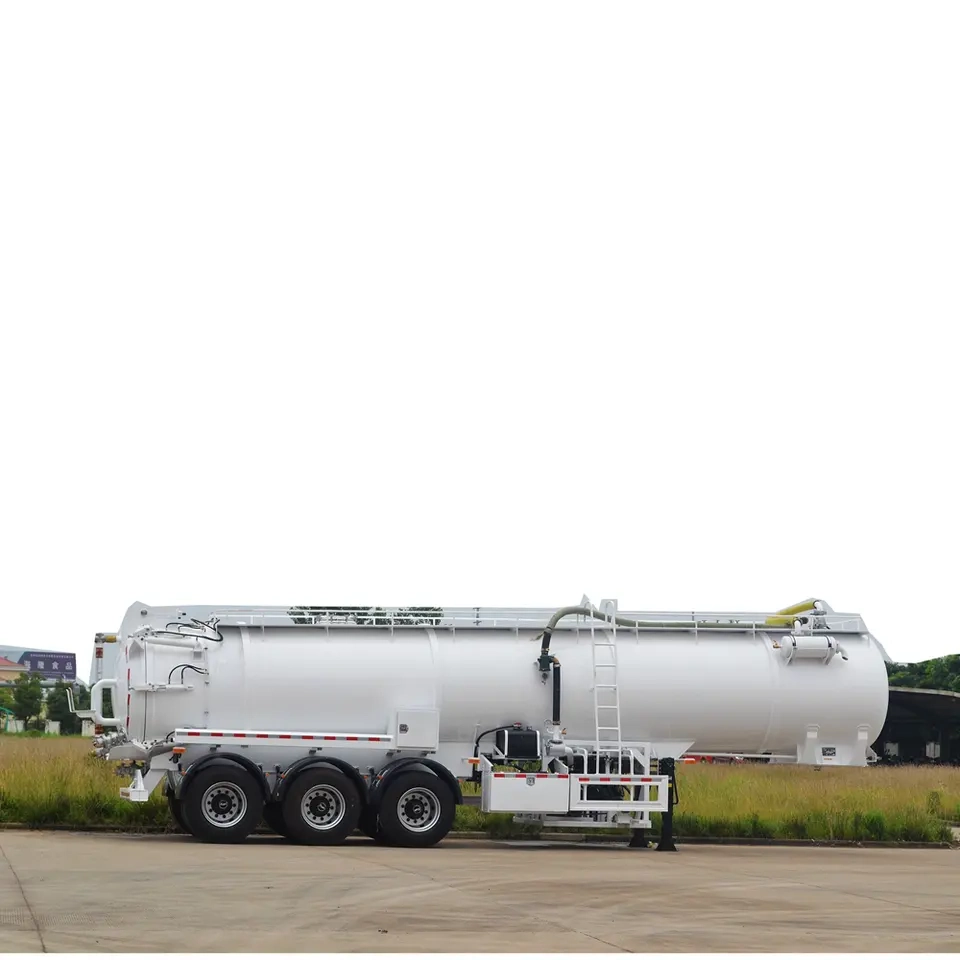 3 Axles 30cbm 30000 Liters Vacuum Sewage Suction Tank Trailers