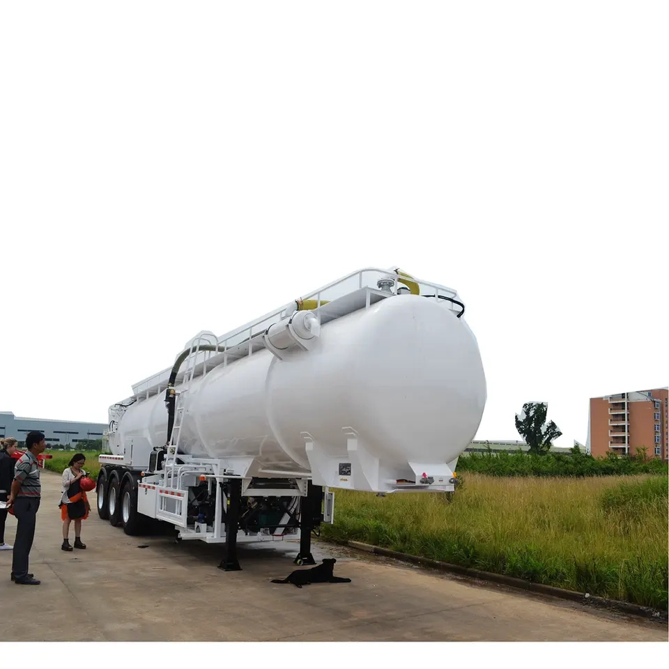 3 Axles 30cbm 30000 Liters Vacuum Sewage Suction Tank Trailers