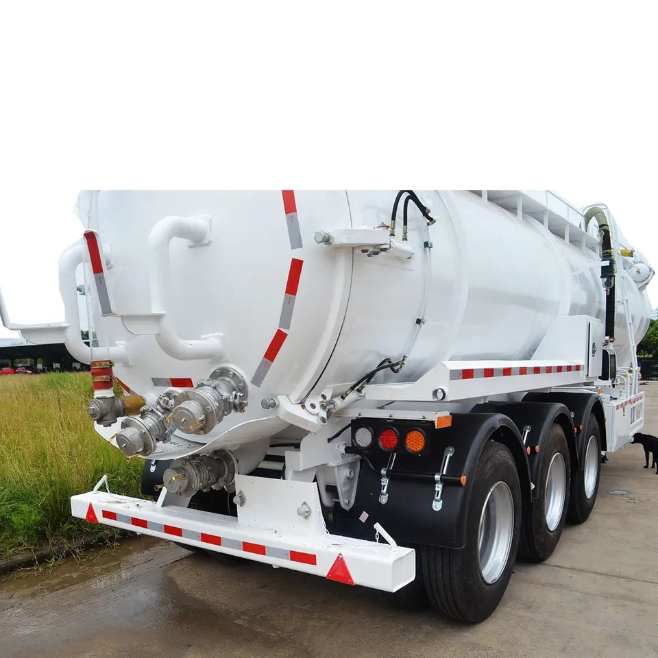 3 Axles 30cbm 30000 Liters Vacuum Sewage Suction Tank Trailers