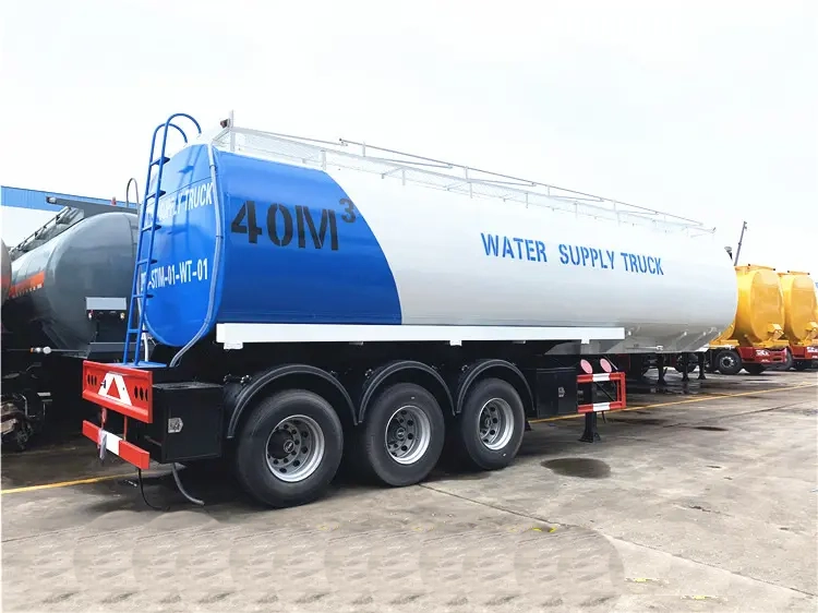 3 Axles 40cbm 40000 Liters 40tons water supply truck Trailer
