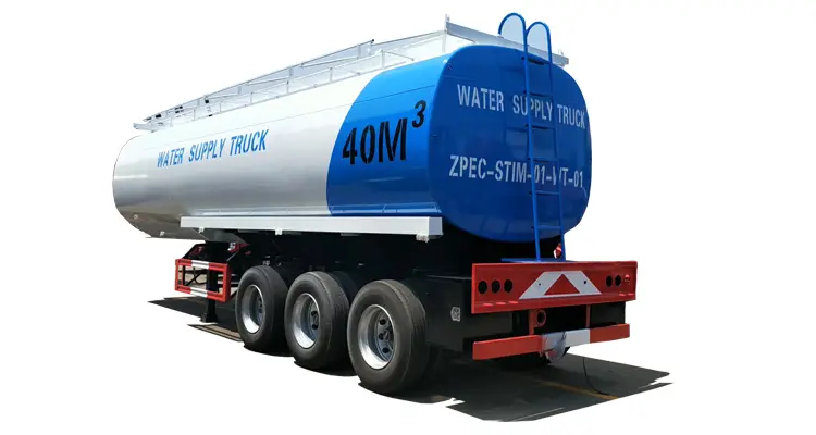 3 Axles 40cbm 40000 Liters 40tons water supply truck Trailer