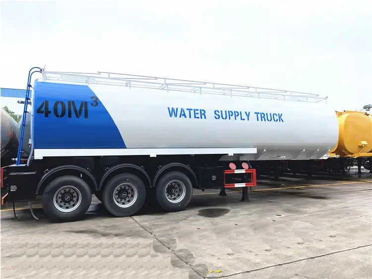3 Axles 40cbm 40000 Liters 40tons water supply truck Trailer