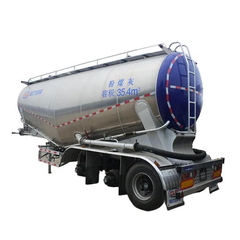 3 Axles 55cbm Aluminum Alloy Dry Bulk Cement Tank Powder Material Tanker Semi Trailers