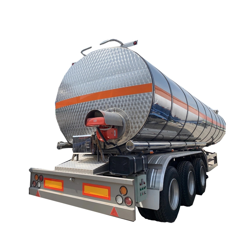 3 Axles 40cbm Insulated Asphalt Transport Tanker Trailer with Heating Burner