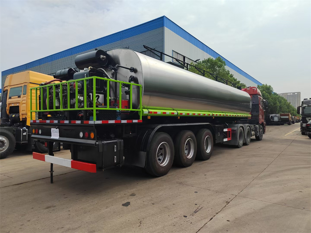 3 Axles 40cbm Insulated Asphalt Transport Tank Semi Trailer with Independent operation Heating Burner