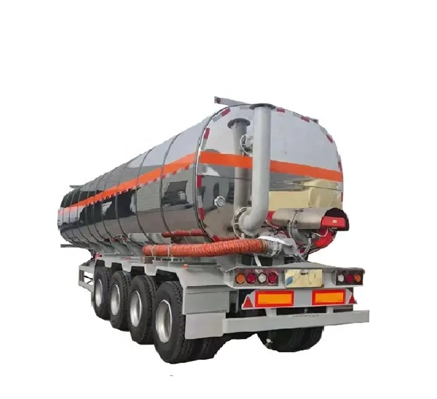 4 Axles 45cbm Insulated Asphalt Transport Tank Semi Trailer with Heating System Burners