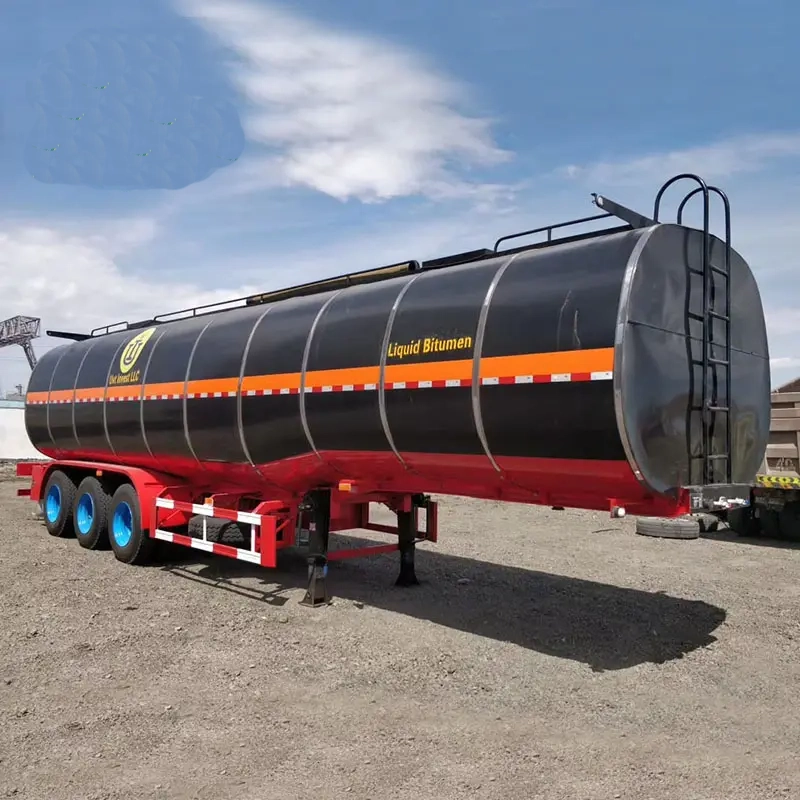 3 Axles 40cbm Insulated Asphalt Transport Tank Semi Trailer with Heating System Burners