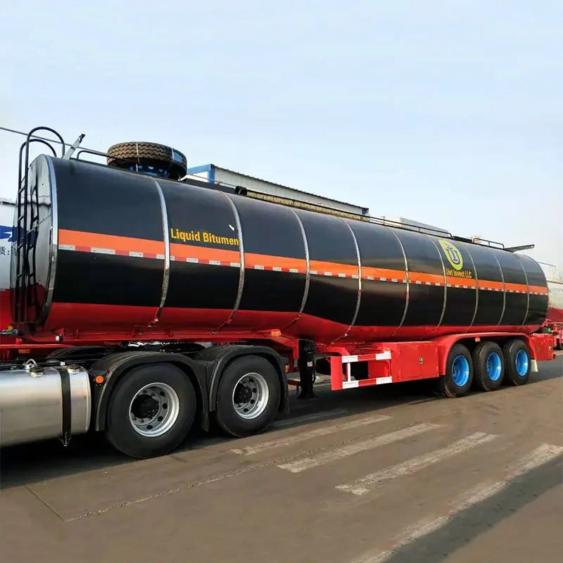 3 Axles 40cbm Insulated Asphalt Transport Tank Semi Trailer with Heating System Burners