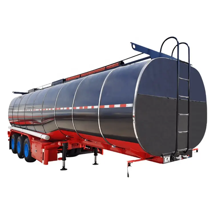 3 Axles 40cbm Insulated Asphalt Transport Tank Semi Trailer with Heating System Burners