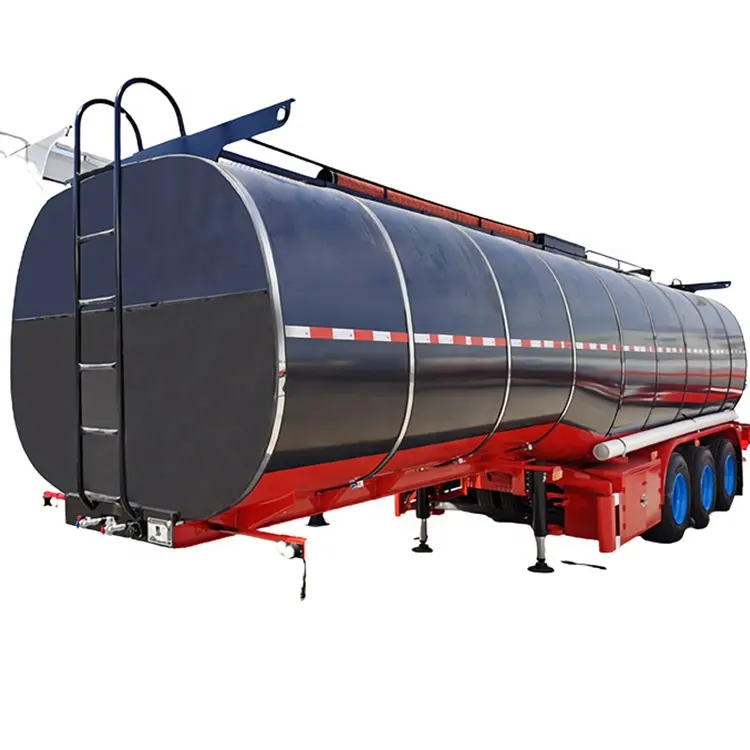 3 Axles 40cbm Insulated Asphalt Transport Tank Semi Trailer with Heating System Burners