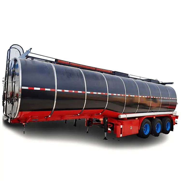 3 Axles 40cbm Insulated Asphalt Transport Tank Semi Trailer with Heating System Burners