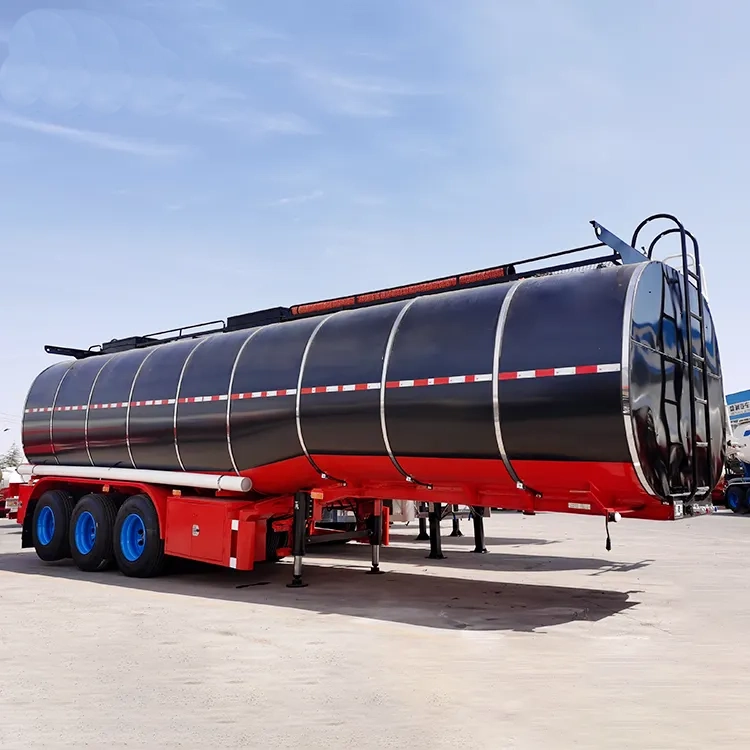 3 Axles 40cbm Insulated Asphalt Transport Tank Semi Trailer with Heating System Burners