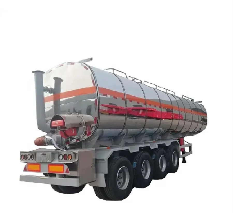 4 Axles 45cbm Insulated Asphalt Transport Tank Semi Trailer with Heating System Burners