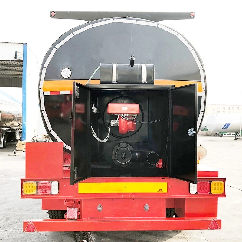 3 Axles 50cbm Insulated Asphalt Transport Tank Semi Trailer with Heating System Burners