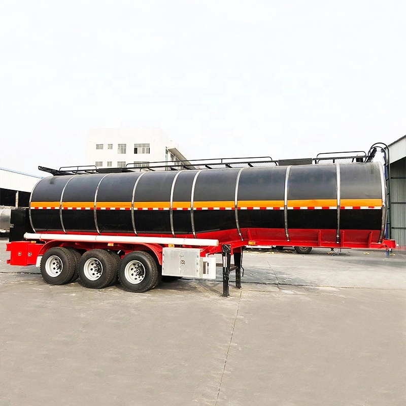 3 Axles 50cbm Insulated Asphalt Transport Tank Semi Trailer with Heating System Burners