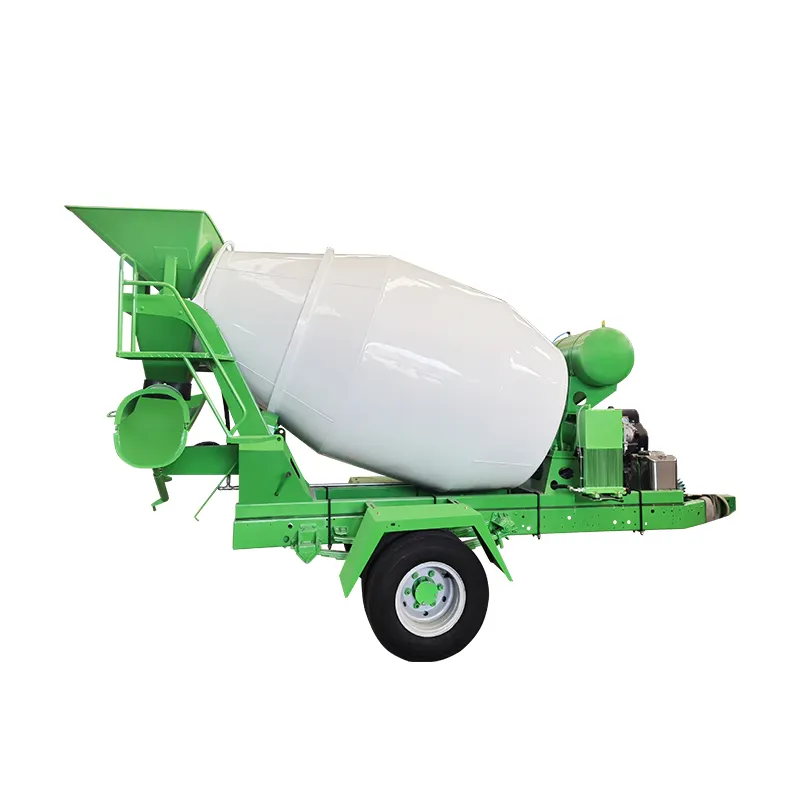Portable 6 Cbm Concrete Mixer Semi Trailer