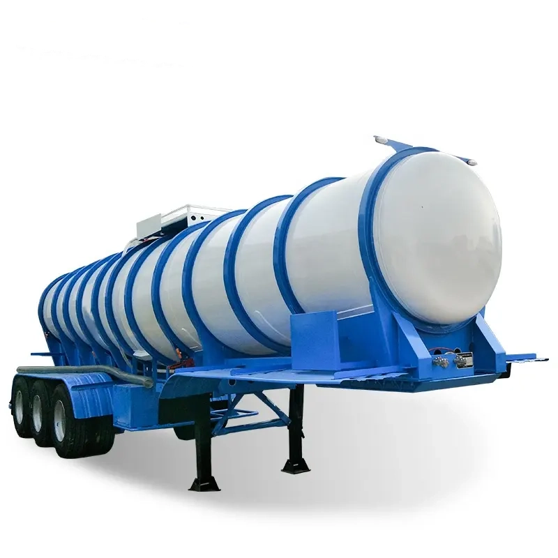 3 Axles 25000L 25cbm Hydrochloric Acid Chemical Tanker Trailer