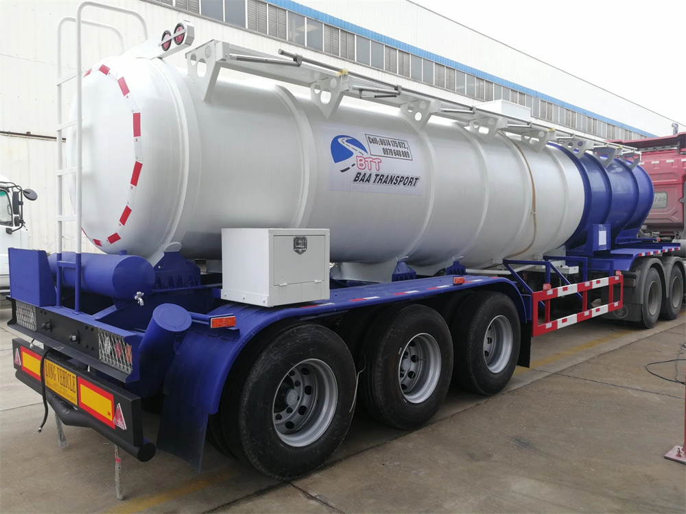 3 Axles 22000L 22cbm V Type 3 Axles Chemical Liquid Tank Semi Trailer