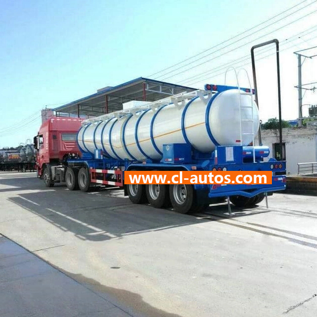 3 Axles 25000L 25cbm Hydrochloric Acid Chemical Tanker Trailer