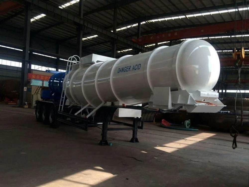 3 Axles 22000L 22cbm V Type Sulphuric Acid Chemical Hydrochloric Acid Tank Steel Acid Tank Trailer