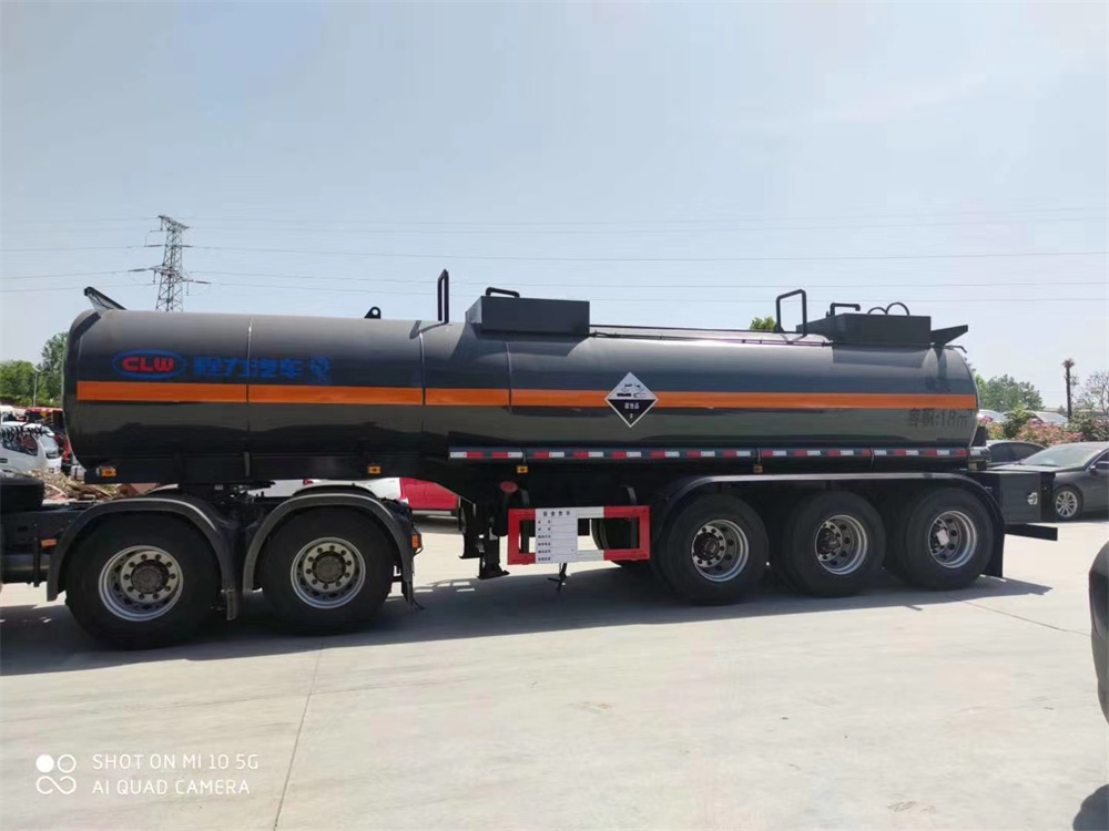 3 Axles 25cbm Chemical Acid Liquid Tank Semi Trailer with PE Inner Lining