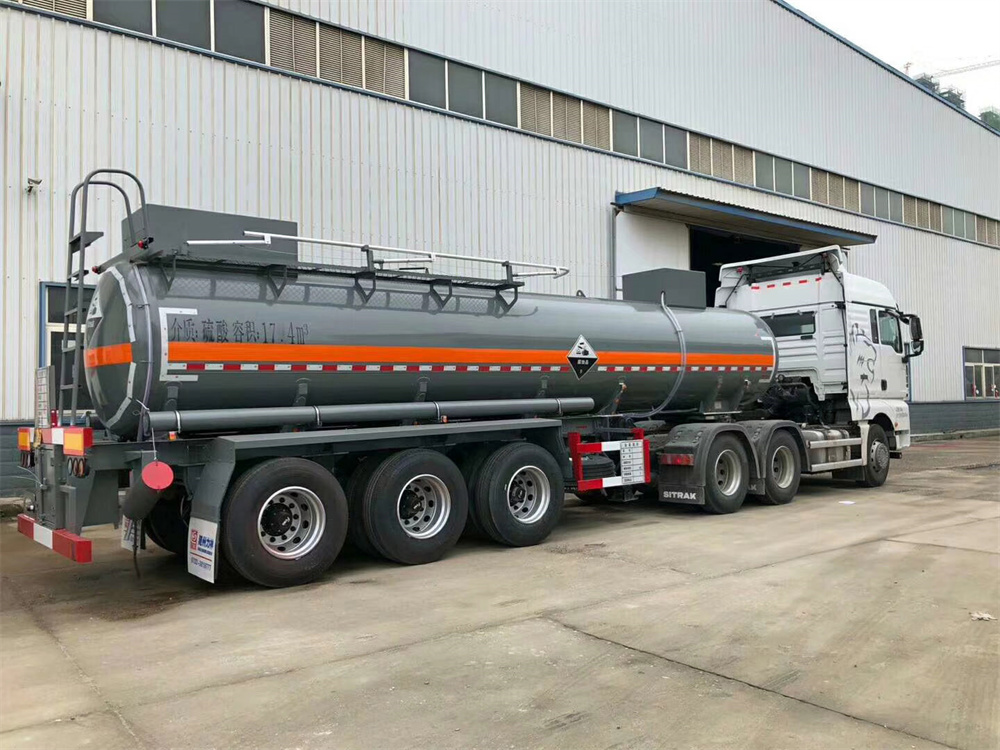 3 Axles 25cbm Chemical Acid Liquid Tank Semi Trailer with PE Inner Lining