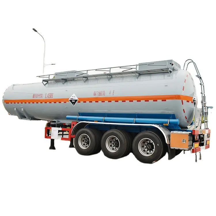 3 Axles 35cbm Sodium Hydroxide Tank Trailer with PE Inner Lining