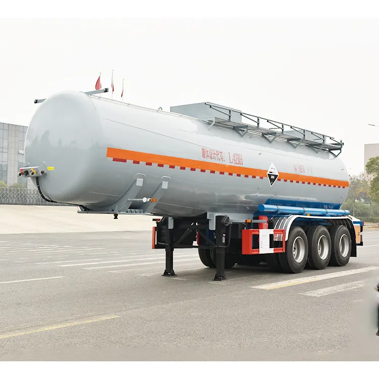 3 Axles 35cbm Sodium Hydroxide Tank Trailer with PE Inner Lining