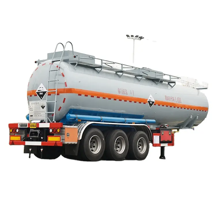 3 Axles 35cbm Sodium Hydroxide Tank Trailer with PE Inner Lining