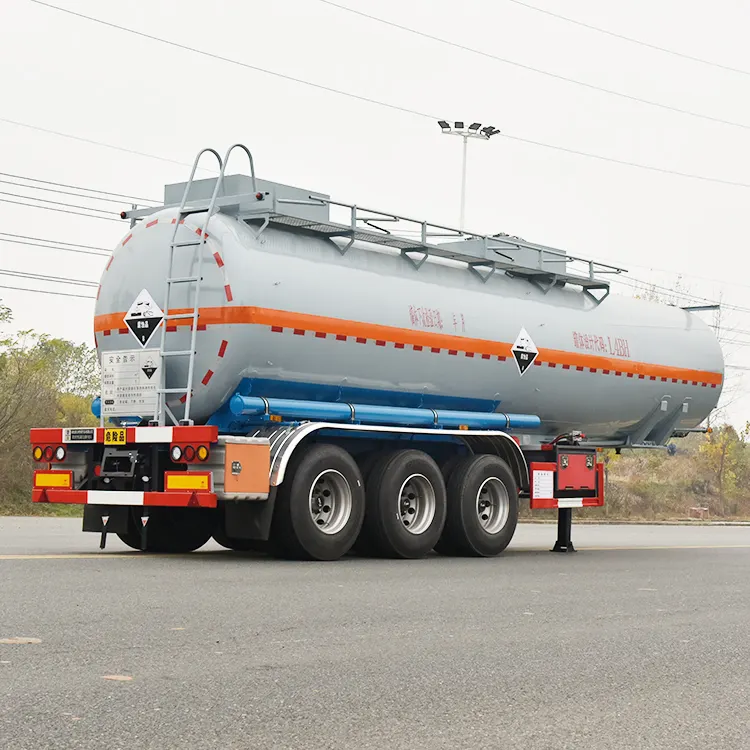 3 Axles 35cbm Sodium Hydroxide Tank Trailer with PE Inner Lining