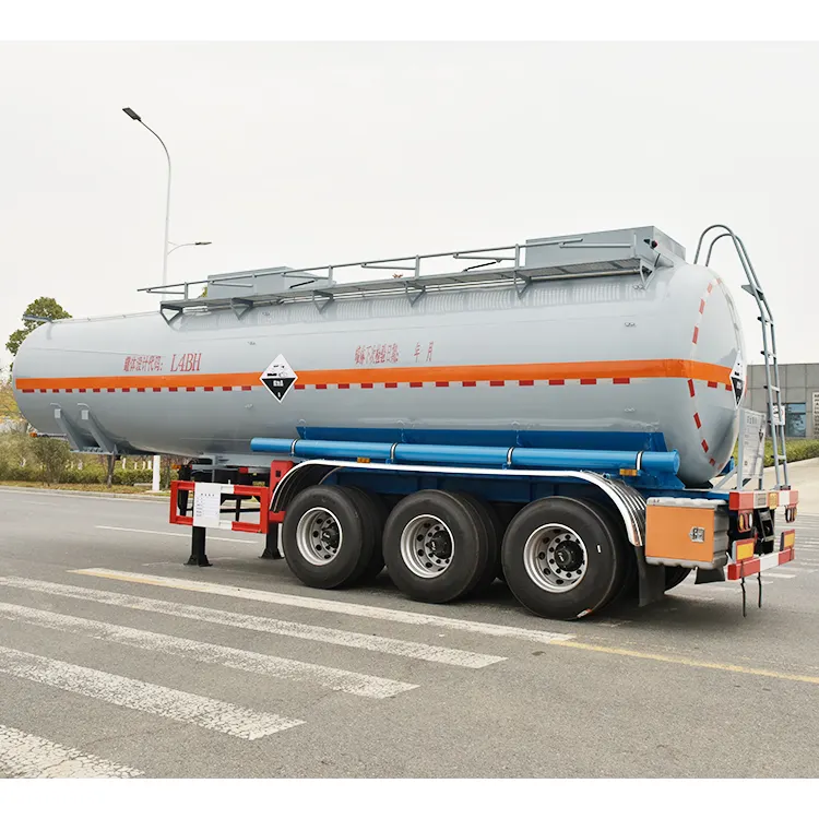3 Axles 35cbm Sodium Hydroxide Tank Trailer with PE Inner Lining