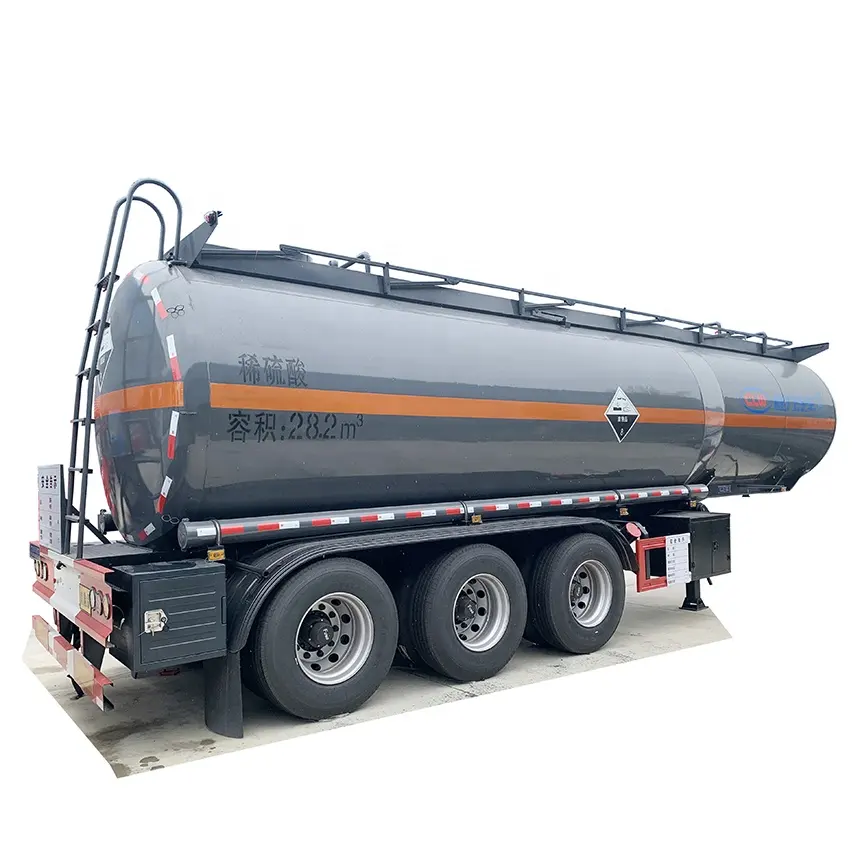 3 Axles 35000L Hydrochloric Acid Transport Semi Trailer