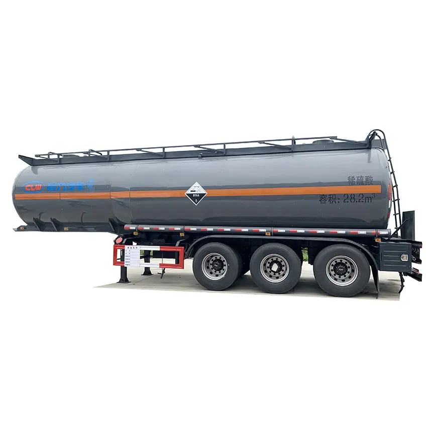 3 Axles 35000L Hydrochloric Acid Transport Semi Trailer