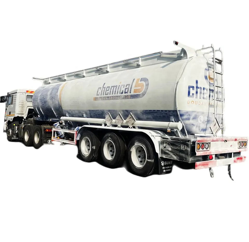 3-Axle 32000L Chemical Semi-Trailer High Concentration Sulfuric Acid Transport Tank Semi-Trailer with PE Inner Lining