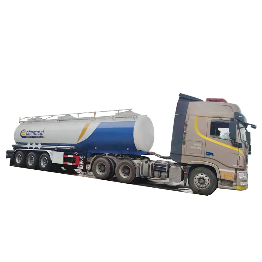3-Axle 32000L Chemical Semi-Trailer High Concentration Sulfuric Acid Transport Tank Semi-Trailer with PE Inner Lining