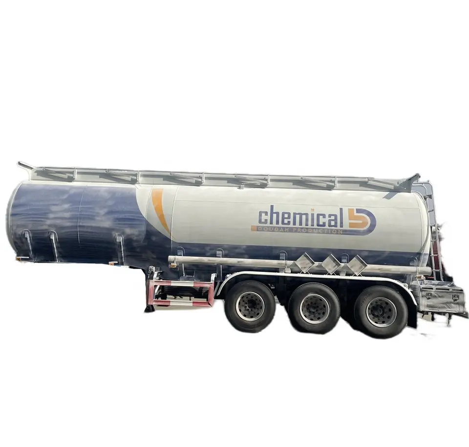 3-Axle 32000L Chemical Semi-Trailer High Concentration Sulfuric Acid Transport Tank Semi-Trailer with PE Inner Lining