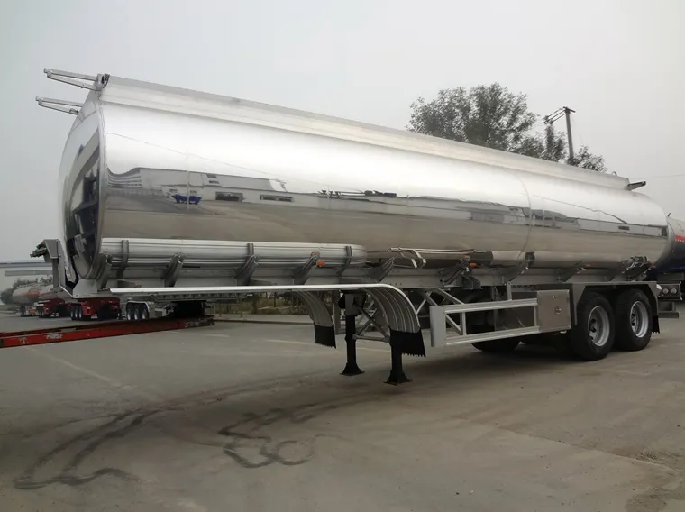 2 Axles 37cbm 37000liter Semi Trailer Tank Aluminum Alloy Mirror Face Diesel Oil Tanker Trailer