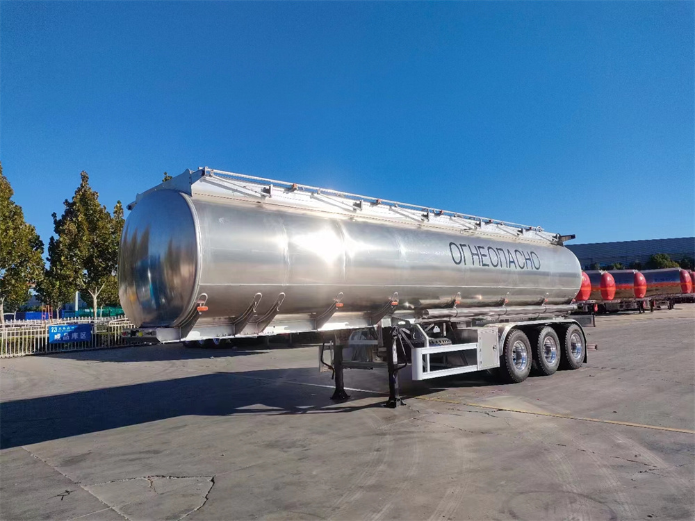 3 Axle 47cbm 47000liter Aluminum Alloy Transport Fuel Oil Tank Semi Trailer