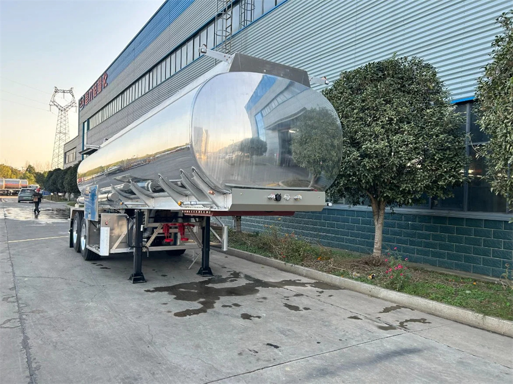 2 Axles 37cbm 37000liter Semi Trailer Tank Aluminum Alloy Mirror Face Diesel Oil Tanker Trailer
