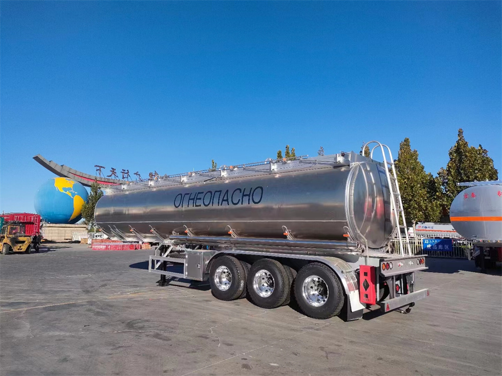3 Axle 47cbm 47000liter Aluminum Alloy Transport Fuel Oil Tank Semi Trailer