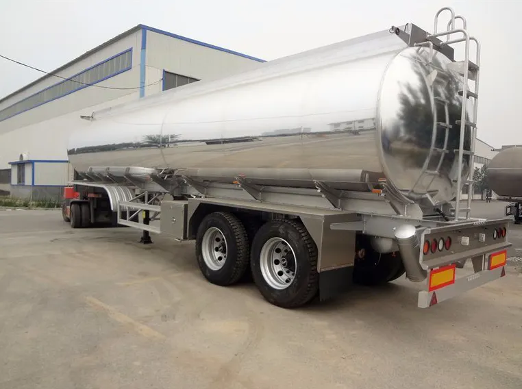 2 Axles 37cbm 37000liter Semi Trailer Tank Aluminum Alloy Mirror Face Diesel Oil Tanker Trailer