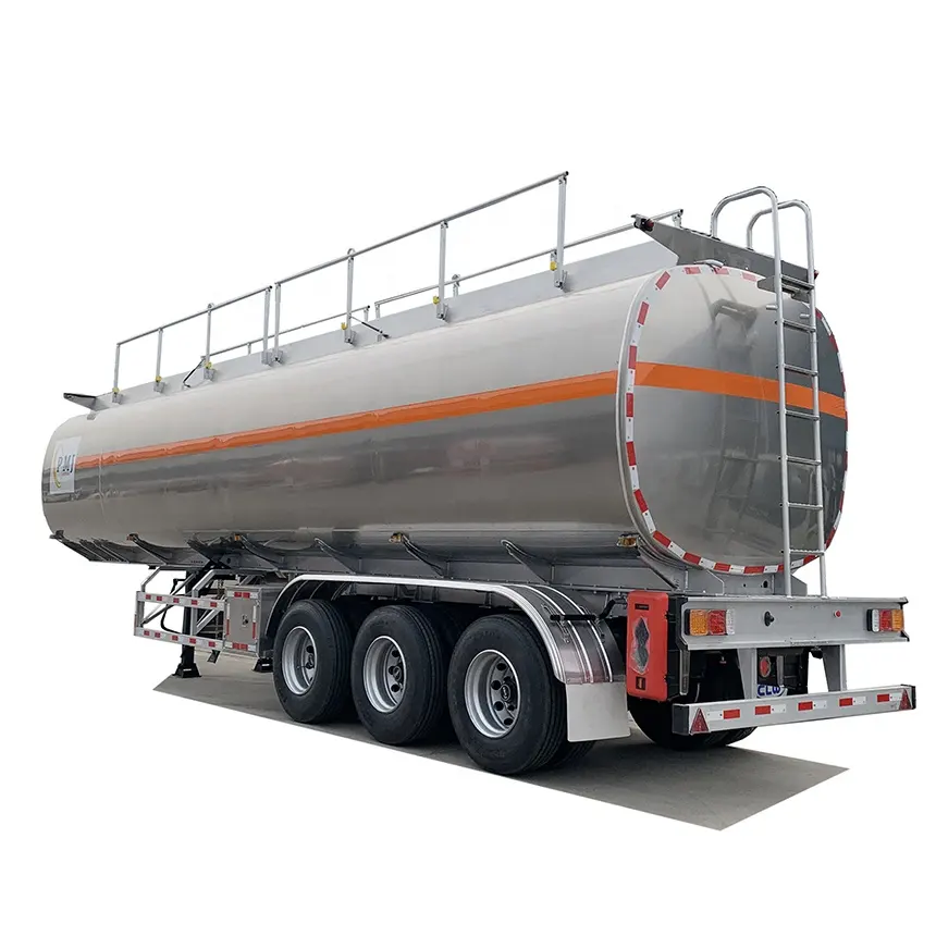 3 Axle 48cbm 48000liter Aluminum Alloy Transport Fuel Oil Tank Semi Trailer