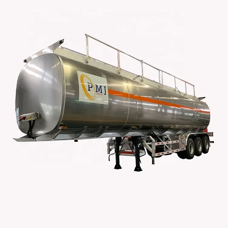 3 Axle 48cbm 48000liter Aluminum Alloy Transport Fuel Oil Tank Semi Trailer