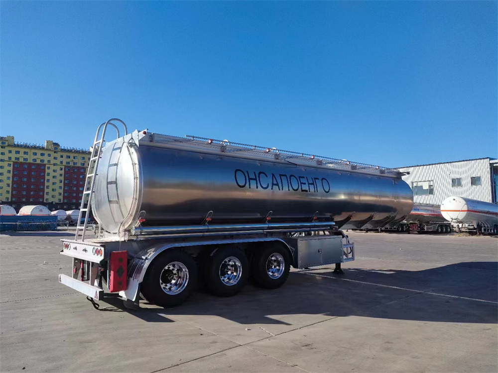 3 Axle 47cbm 47000liter Aluminum Alloy Transport Fuel Oil Tank Semi Trailer