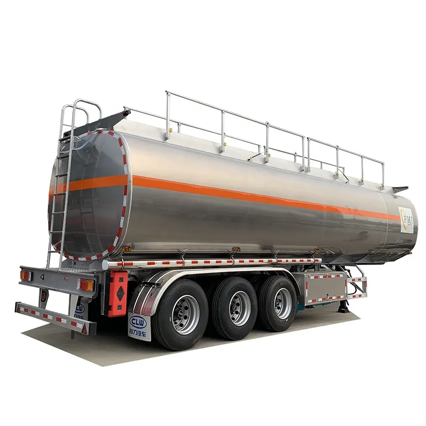3 Axle 48cbm 48000liter Aluminum Alloy Transport Fuel Oil Tank Semi Trailer