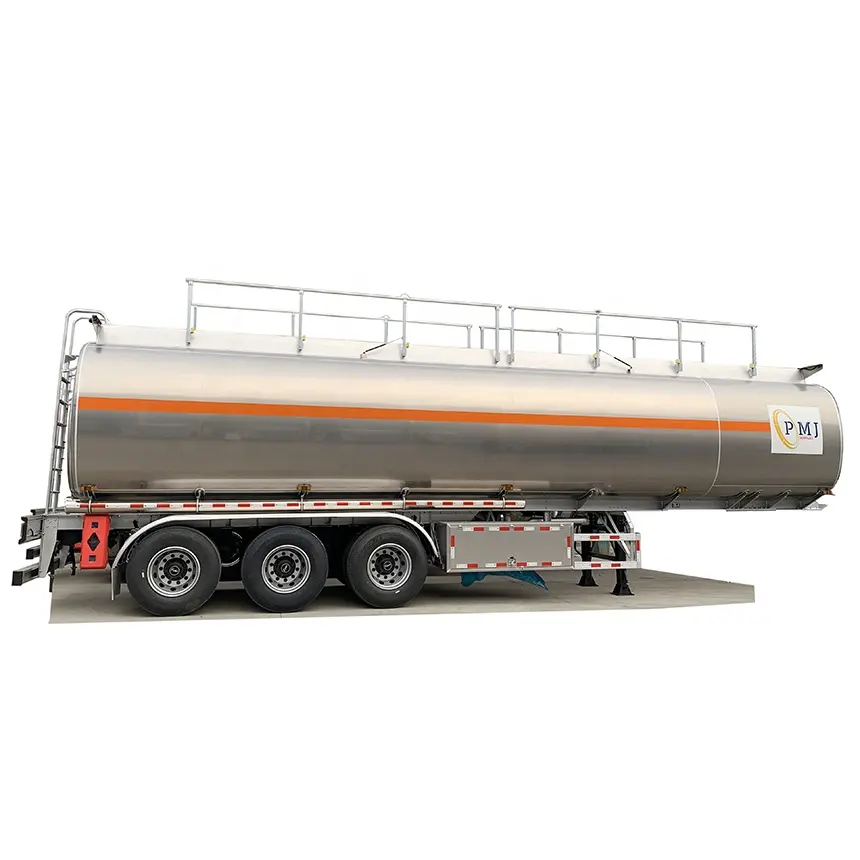 3 Axle 48cbm 48000liter Aluminum Alloy Transport Fuel Oil Tank Semi Trailer